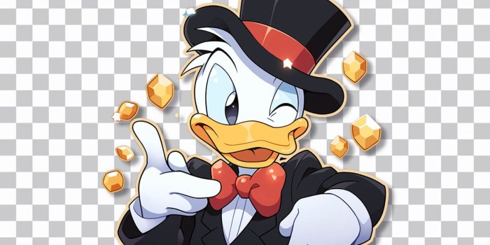 1199x800 Scrooge McDuck Winking Sticker - Cool