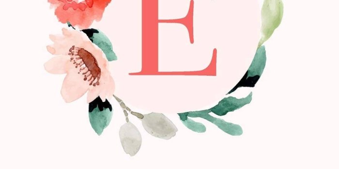 907x1360 Letter E With Flowers Wallpaper
