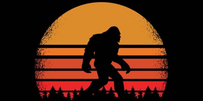 900x898 Mythical Bigfoot Peering