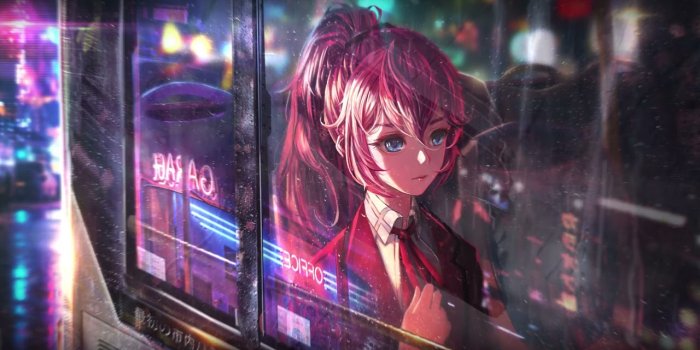 1280x720 Live Wallpapers - Monika [DDLC] Neon