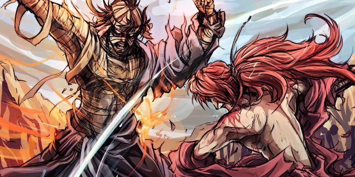 2160x3840 Samurai X Kenshin vs Shishio 4K