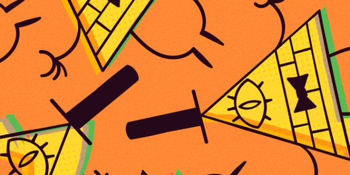 736x1592 Gravity Falls Bill Cipher Art Orange