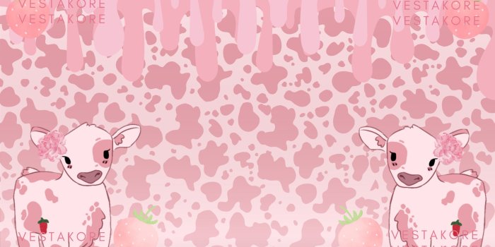 1920x1080 Strawberry Cow Wallpaper Pink Wallpaper