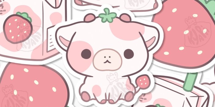 1976x1976 Cute Strawberry Cow Wallpapers