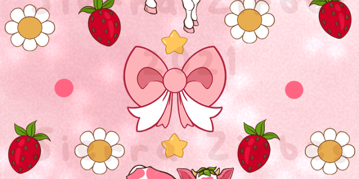 780x1430 Strawberry Cow Mobile Wallpaper