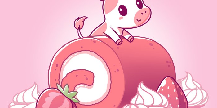 1946x1946 Strawberry Roll Cow | Funny, cute