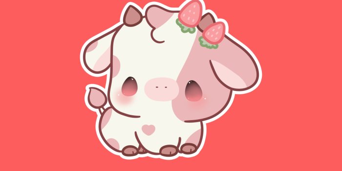 1600x1200 Strawberry Cute Cow by Maybk on Dribbble