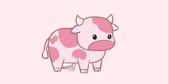 900x1600 Download Cute Kawaii Strawberry Cow in
