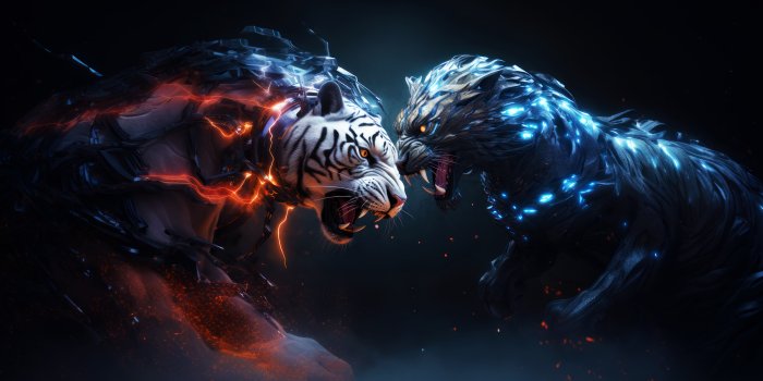 3840x2160 Tiger Fighting Animal Wallpaper 4K HD