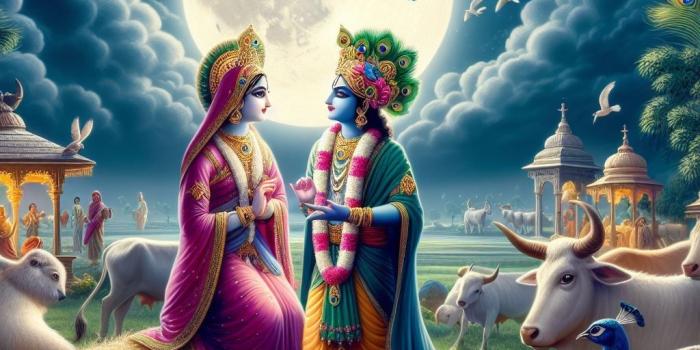 1024x1024 lord krishna and radha, 1080p, 4k