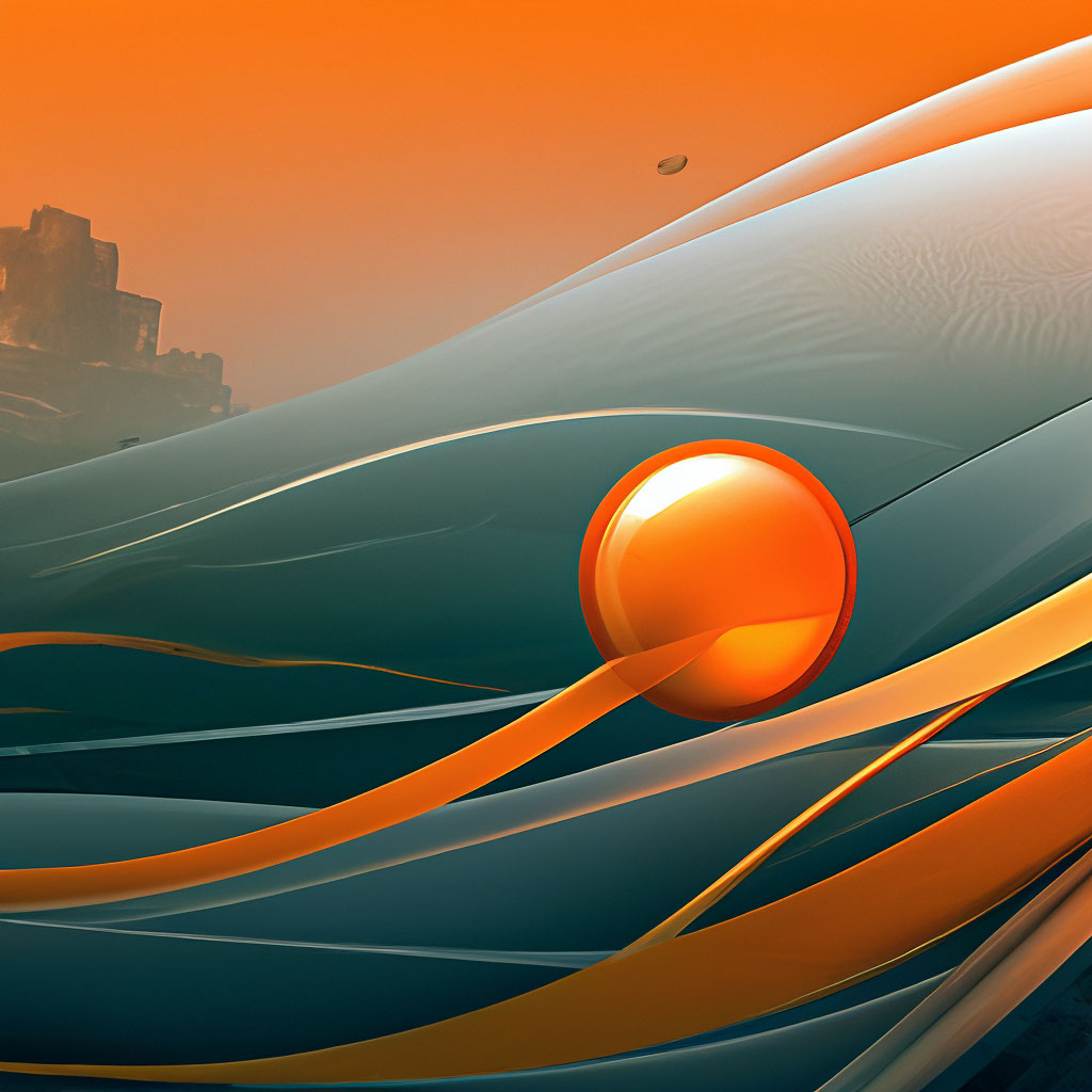 1024x1024 Orange Frutiger Aero Style Wallpaper