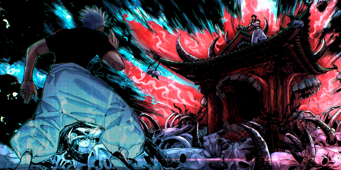 4000x2000 Gojo vs. Sukuna Epic Battle In Color by