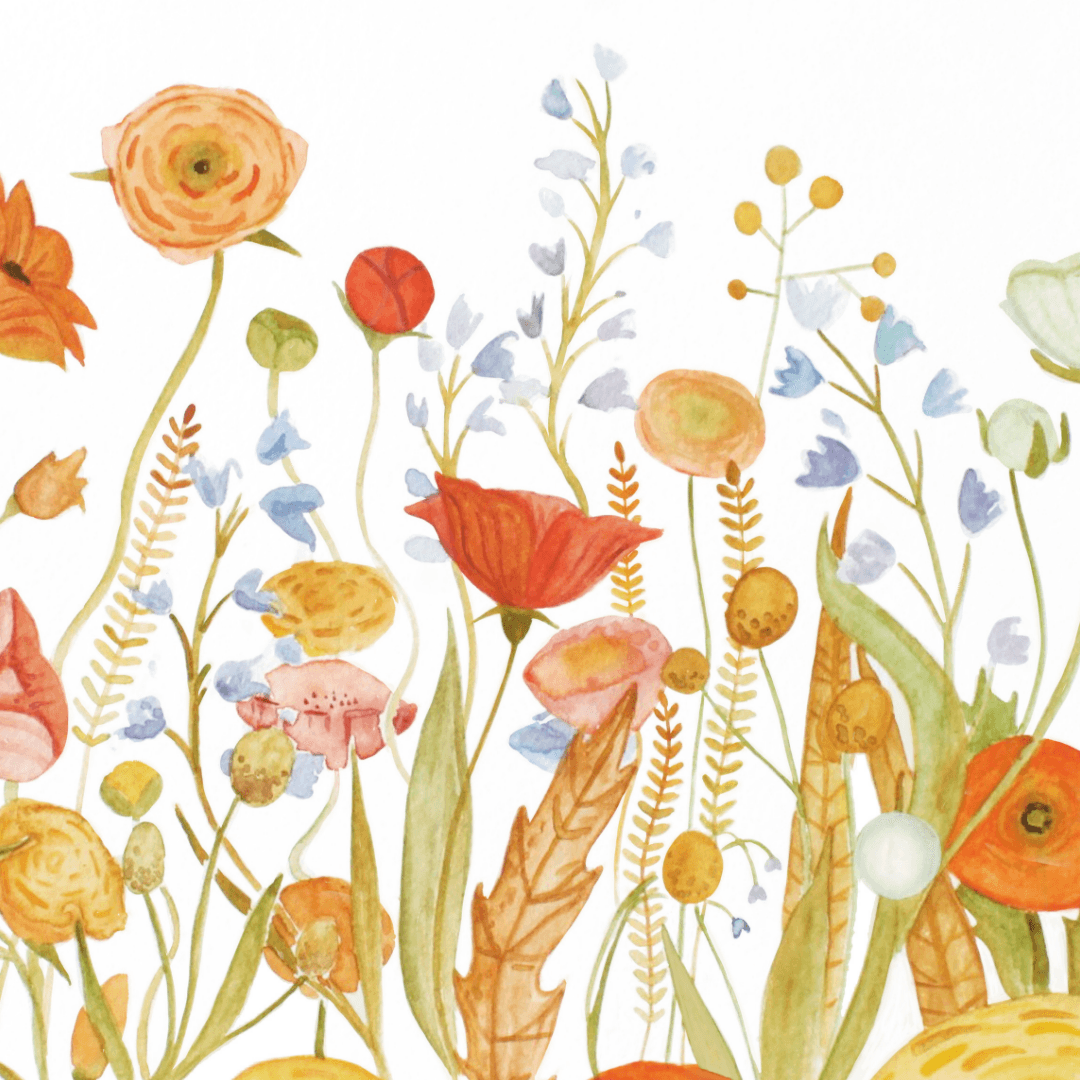 1080x1080 Wildflower Wallpaper Mural - Pre-pasted Mural