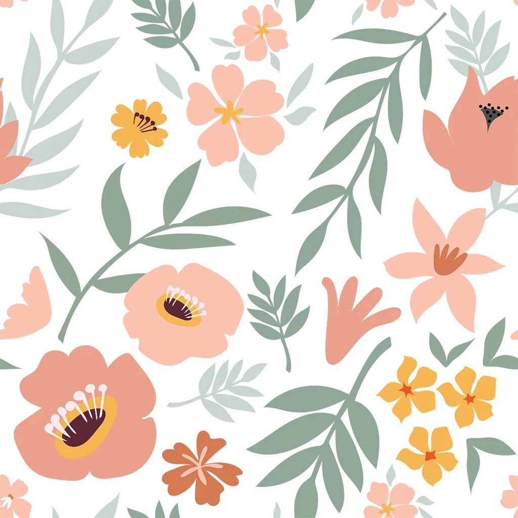 1024x1024 Sample of Wild Flowers Wallpaper Peach