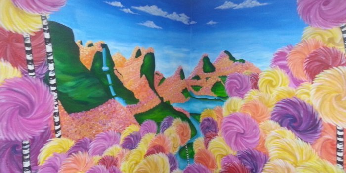 1600x1200 Modern Lorax Forest Mural · Wallpaper