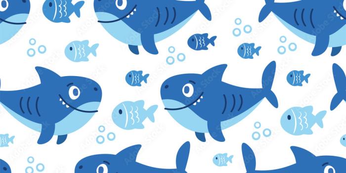 1000x1000 Cute sea vector animals of the deep