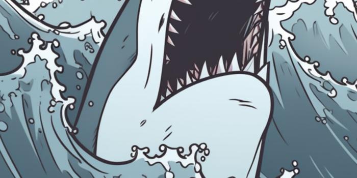 1183x2560 White Shark & Wave Art Wallpaper