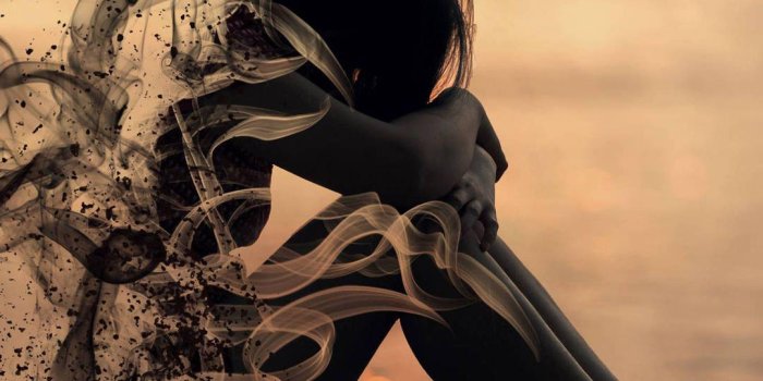 1080x1920 Sad Girl Alone Disintegrating Wallpaper