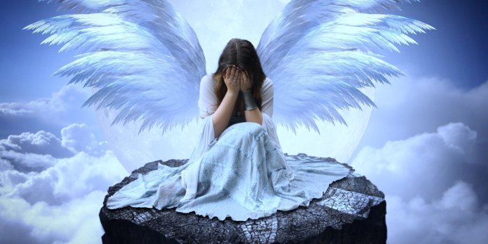 2560x2560 Sad girl Wallpaper 4K, Fairy, Angel