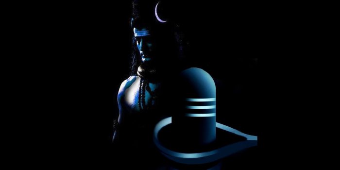 1920x1200 Lord Shiva Face And Shivling With Dark Background HD Wallpaper
