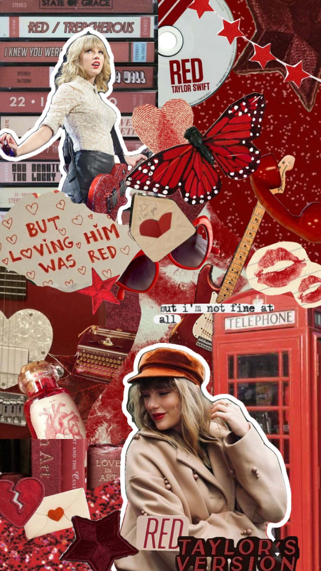 1080x1920 Download Taylor Swift Red Collage