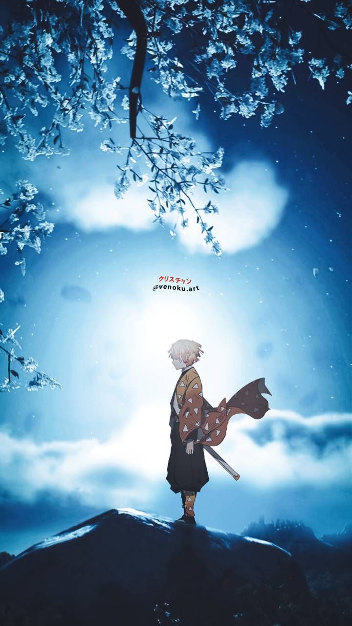 720x1280 zenitsu agatsuma wallpaper by venokuart