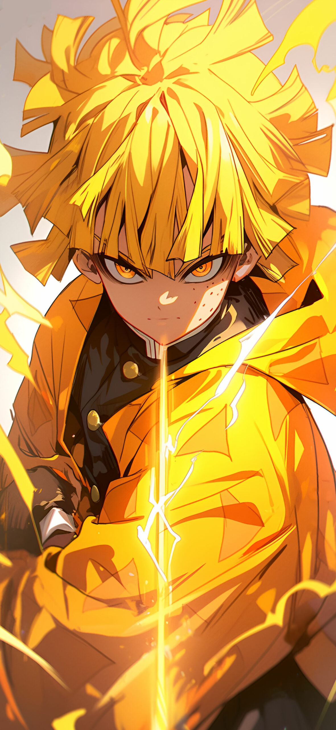 1181x2560 Zenitsu Agatsuma Electrifying