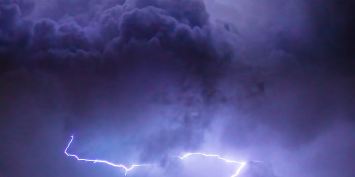 720x1560 Lightning Strike Through Purple Clouds