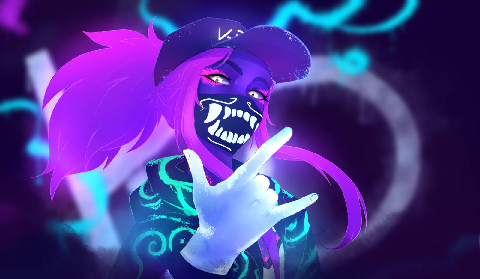 1920x1118 KDA Akali Luminescent Skin Wallpaper
