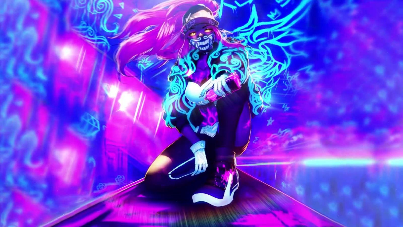 1920x1080 Neon KDA Akali (LoL) Live Wallpaper