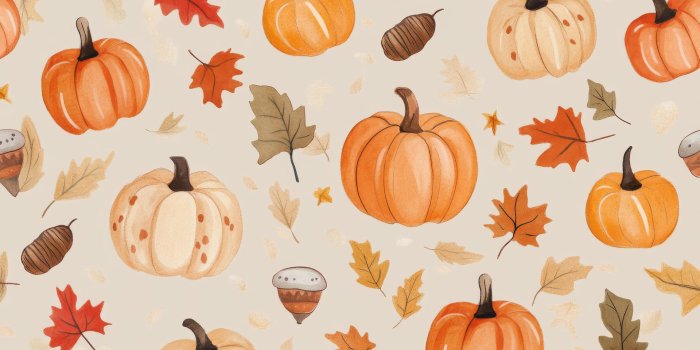 1920x1079 Preppy Autumn Wallpaper with Hand-Drawn