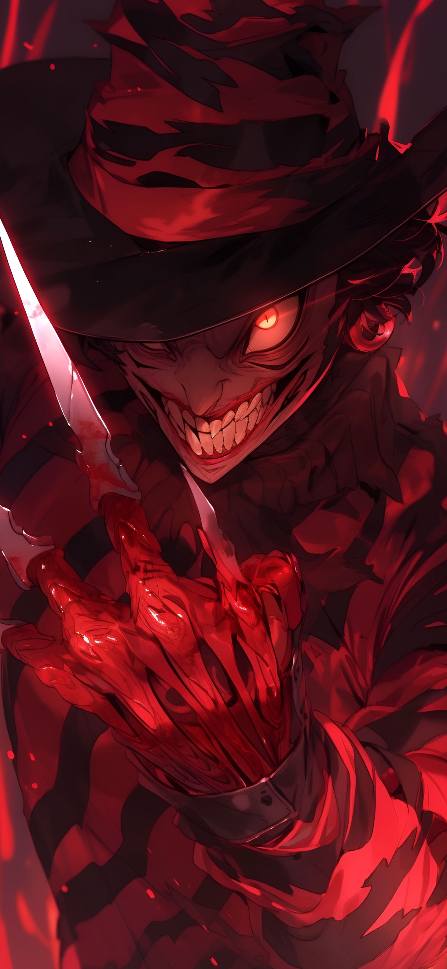 1463x3171 Halloween Freddy Krueger Red Wallpapers