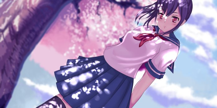 2000x1249 Wallpaper girl, Sakura, art, Yandere