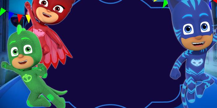 2100x1500 Free Printable PJ Masks Invitation Template