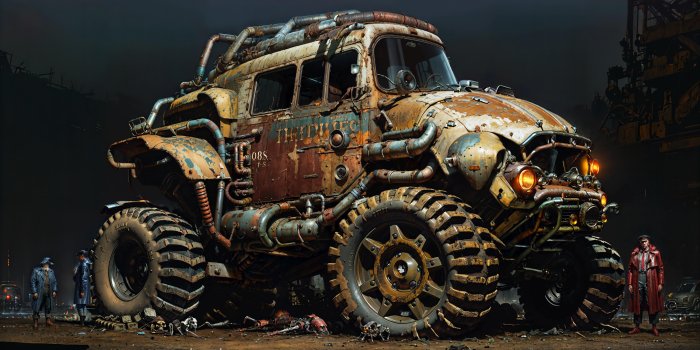 3840x2160 Highly Detailed Junkyard Monster Truck