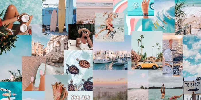 1920x1079 Download Preppy Beach Aesthetic Collage