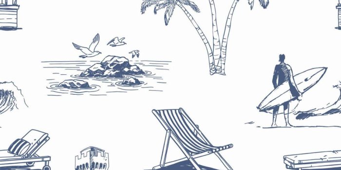 1365x2048 Preppy Beach Wallpaper for Stylish Home