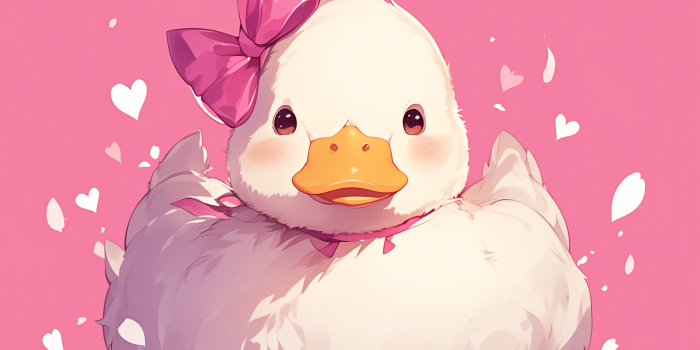 1920x1076 Charming Duck with Bow HD Desktop