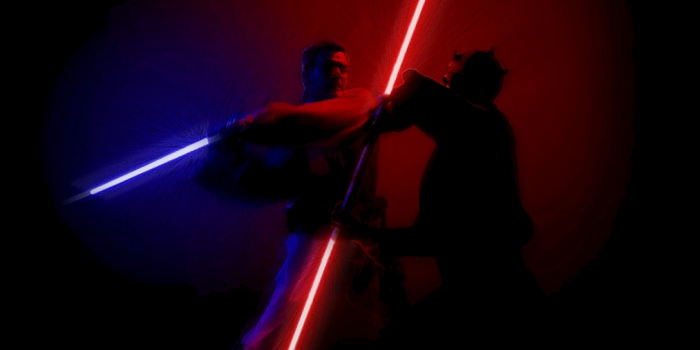 1087x3018 Obi-Wan vs Darth Maul [Phone Wallpaper