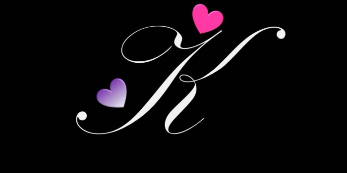 1920x1080 Letter K Hearts Design Wallpaper