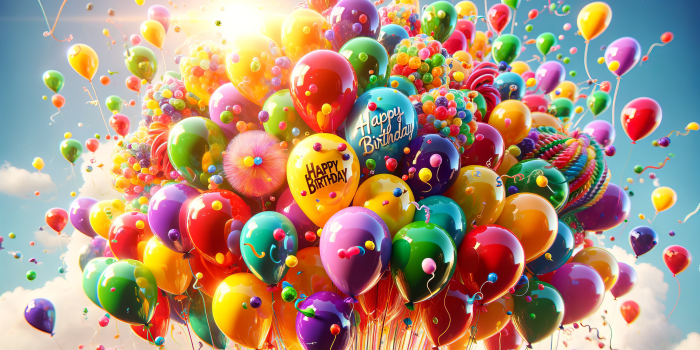 3584x2048 Vibrant Happy Birthday Balloon