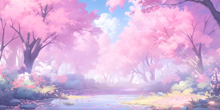 1536x864 Beautiful Pink Forest Desktop Wallpaper