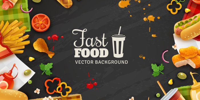 5550x4000 Fast Food Black Background Poster