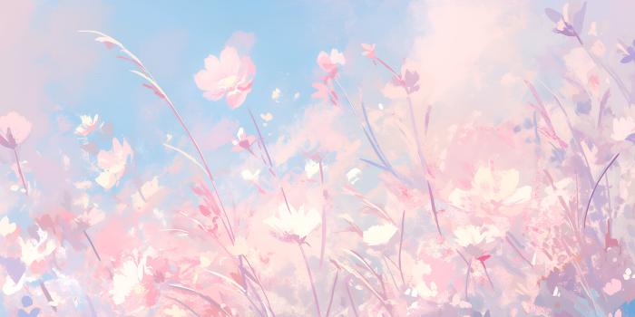 1536x864 Flowers & Sky Pastel Desktop Wallpaper