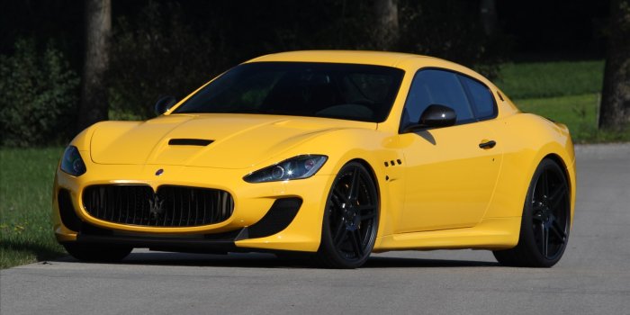 1920x1200 Yellow Maserati GranTurismo front side