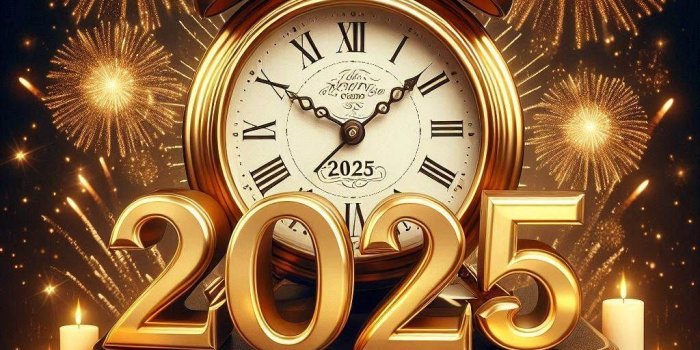 1024x1024 Clock Countdown Happy New Year 2025