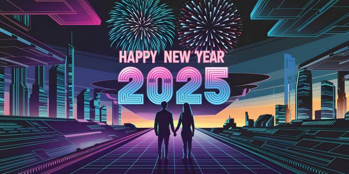 5120x2880 Happy New Year 2025 Wallpaper 4K