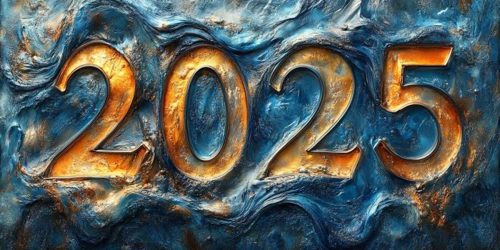 1456x832 2025 New Year Wallpaper: Abstract Gold