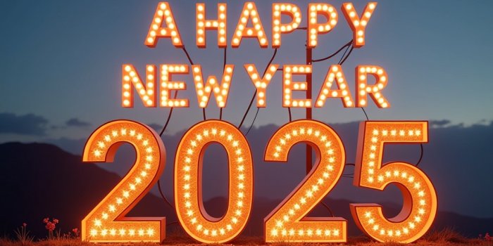 1024x1024 Glowing Letters Spell out Happy New