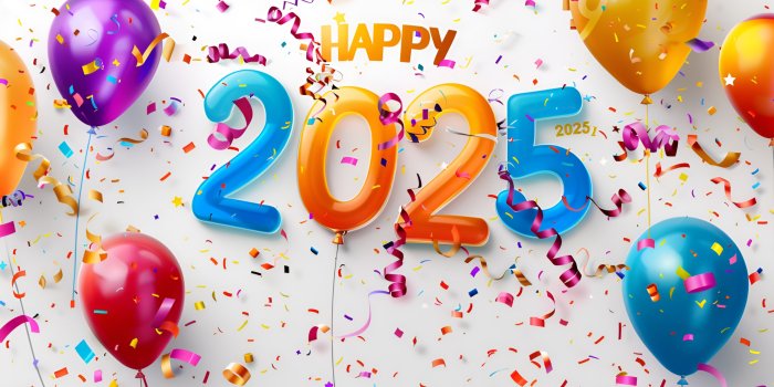 2560x1440 Happy 2025 Party Ultra HD Wallpaper for